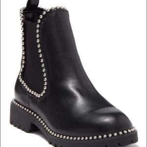 black studded chelsea boots